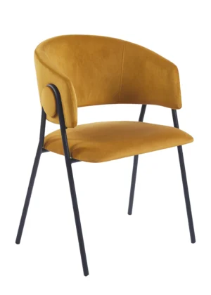silla tapizada tina mostaza