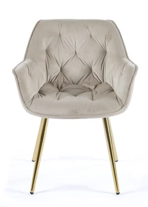 silla tapizada beige