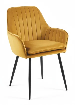 silla tapizada salon mostaza