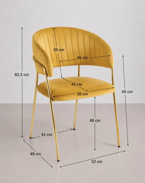 Chaise de salle à manger rembourrée de velours