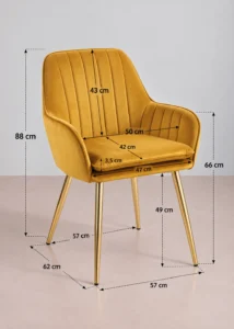 Silla de terciopelo con reposabrazos