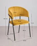 Chaise de salle à manger en velours