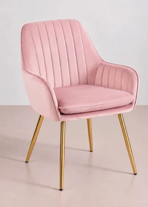 Silla de terciopelo con reposabrazos