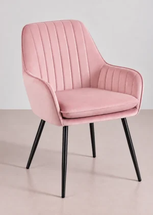 Silla Bellagio de terciopelo rosa