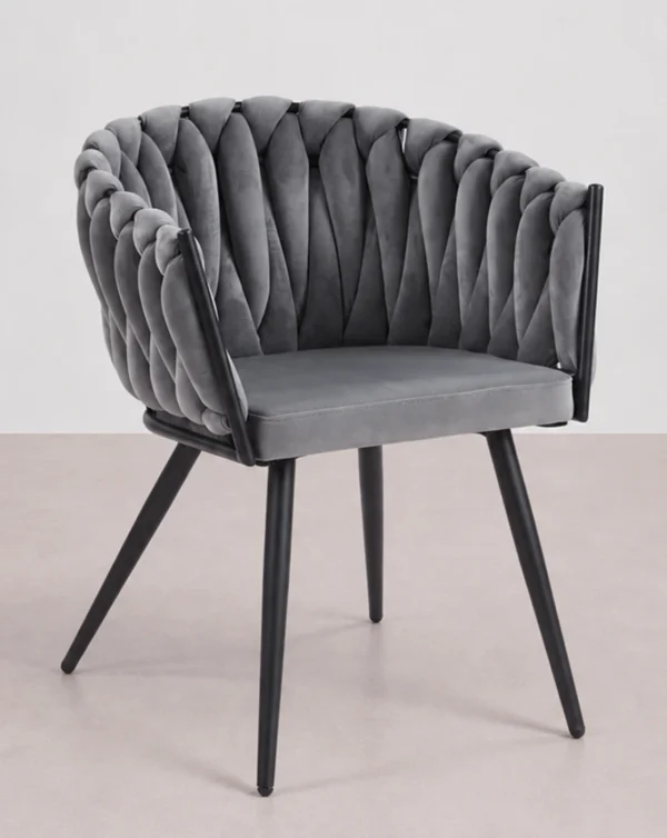 Élégante chaise en velours beige