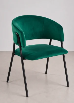 silla comedor tapizada tina terciopelo verde