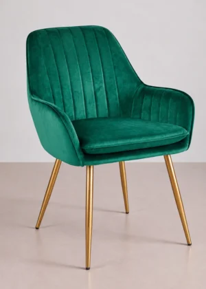 Sillón de comedor de terciopelo