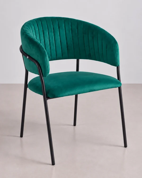 chaise de salle à manger rembourrée en velours