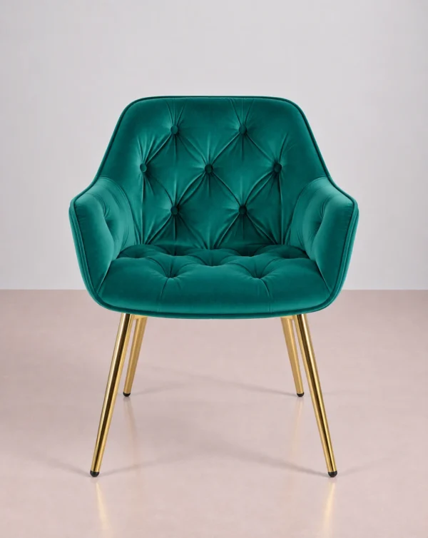 Chaise de salle à manger en velours beige