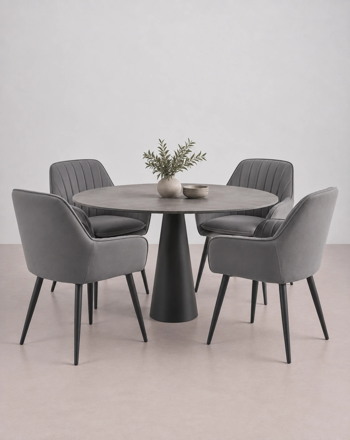 Cadeira cinzenta para sala de jantar moderna