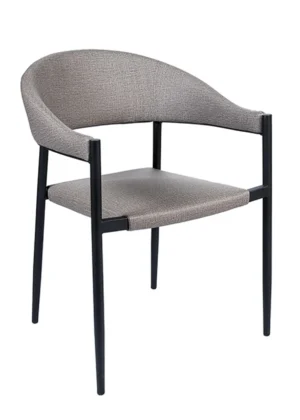 silla reposabrasos acolchada gris