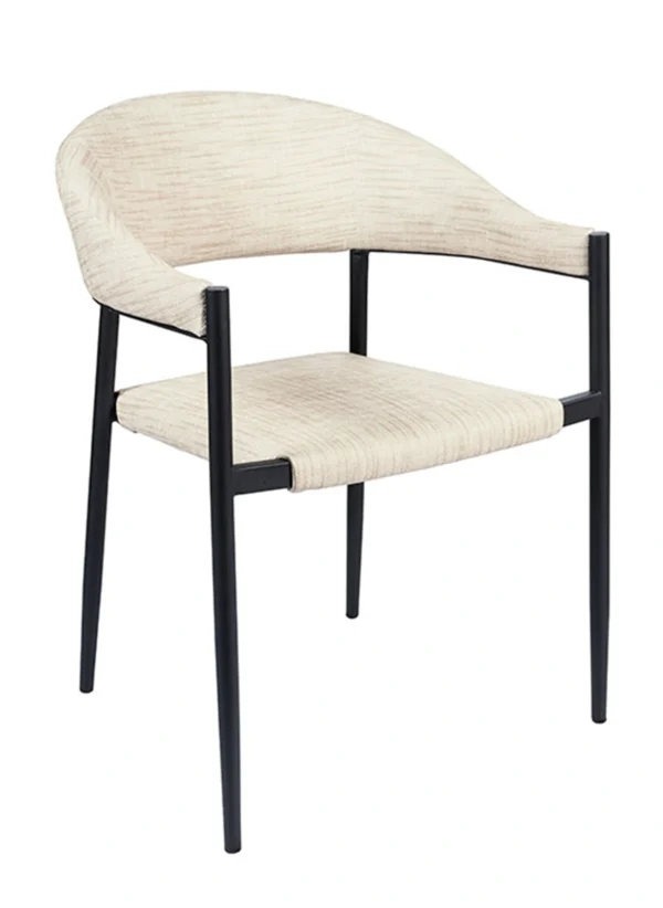 chaise rembourrée avec accoudoirs lin