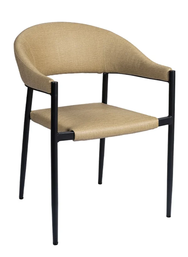 chaise rembourrée avec accoudoirs kiro blé