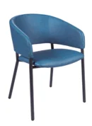 chaise rembourrée bleue