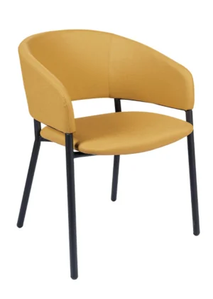 silla tapizada mostaza