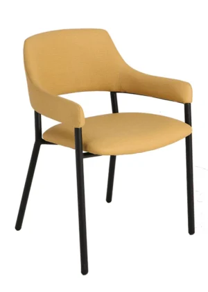 silla tapizada reposabrazos mostaza interior