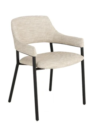 silla tapizada reposabrazos lino