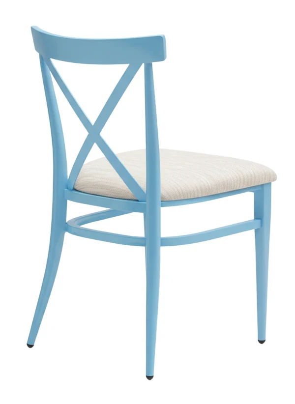 chaise rembourrée bleue salle à manger CHR