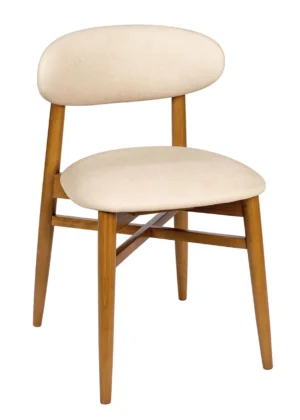 silla de comedor tapizada marfil