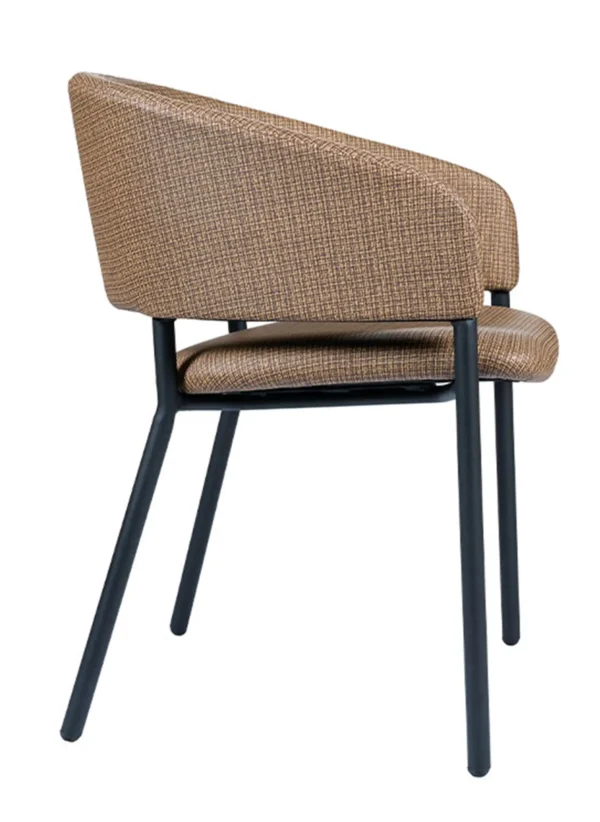chaise rembourrée taupe avec accoudoirs