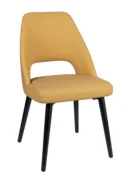 silla tapizada liria acolchada mostaza