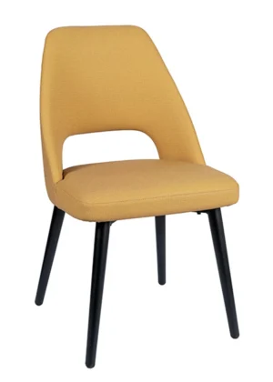 silla tapizada liria acolchada mostaza