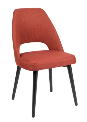 silla tapizada liria acolchada rojo