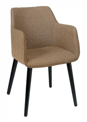 silla acolchada reposabrazos avellana