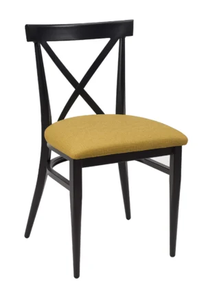 silla comedor tapizada mostaza