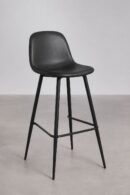 tabouret en cuir noir