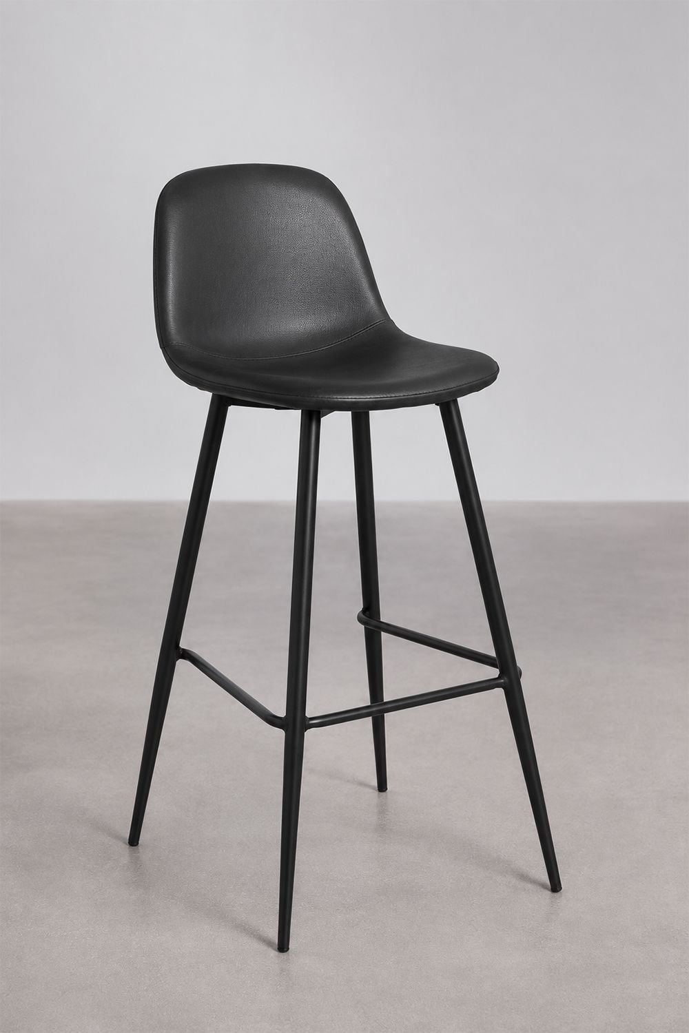 taburete piel negro
