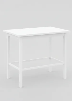 mesa alta rectangular madera pino blanco hosteleria