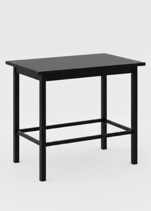 mesa alta rectangular madera pino negro hosteleria