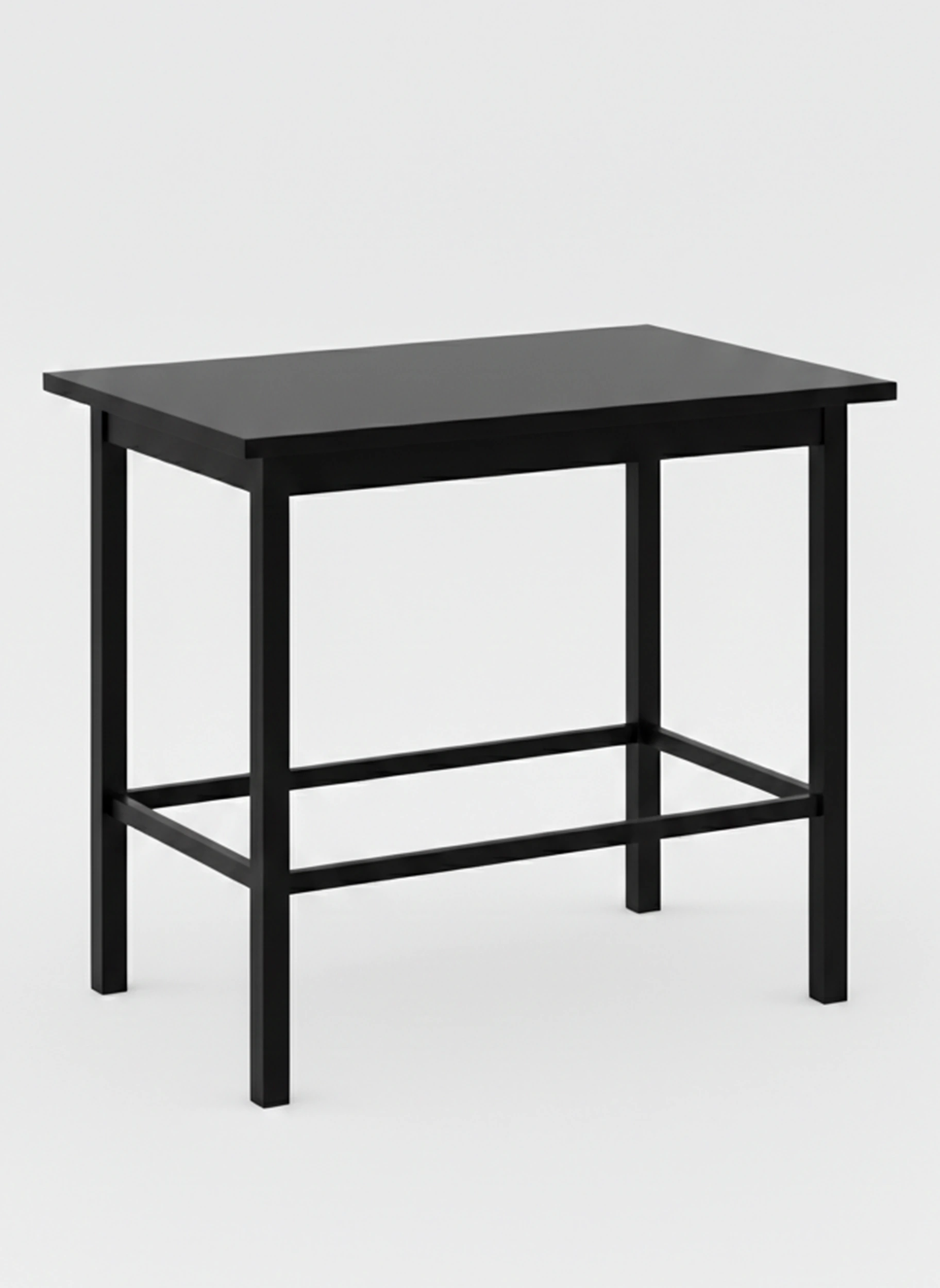 mesa alta rectangular madera pino negro hosteleria