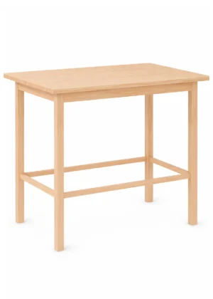 mesa alta rectangular madera pino natural hosteleria