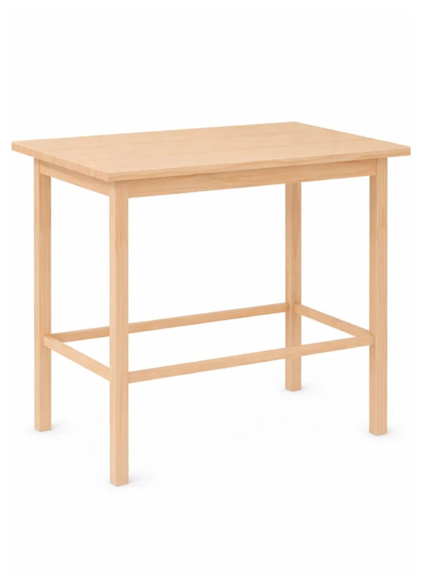 table haute rectangulaire en bois de pin naturel CHR