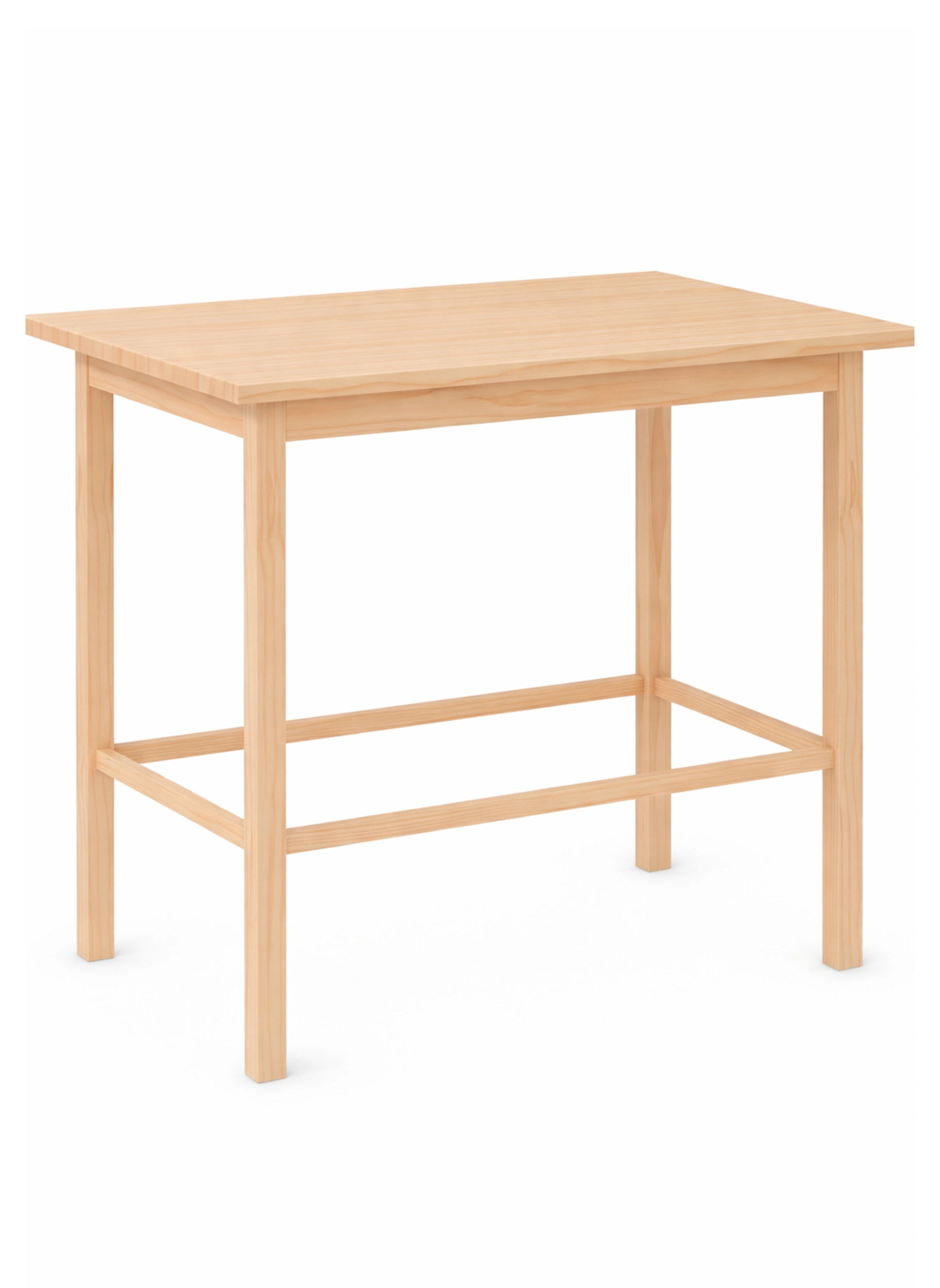 mesa alta rectangular madera pino natural hosteleria