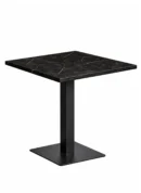 mesa pie central cuadrada marmol negro
