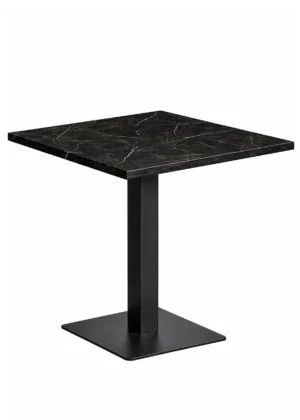mesa pie central cuadrada marmol negro