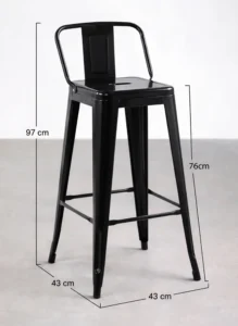 taburete alto con respaldo medidas
