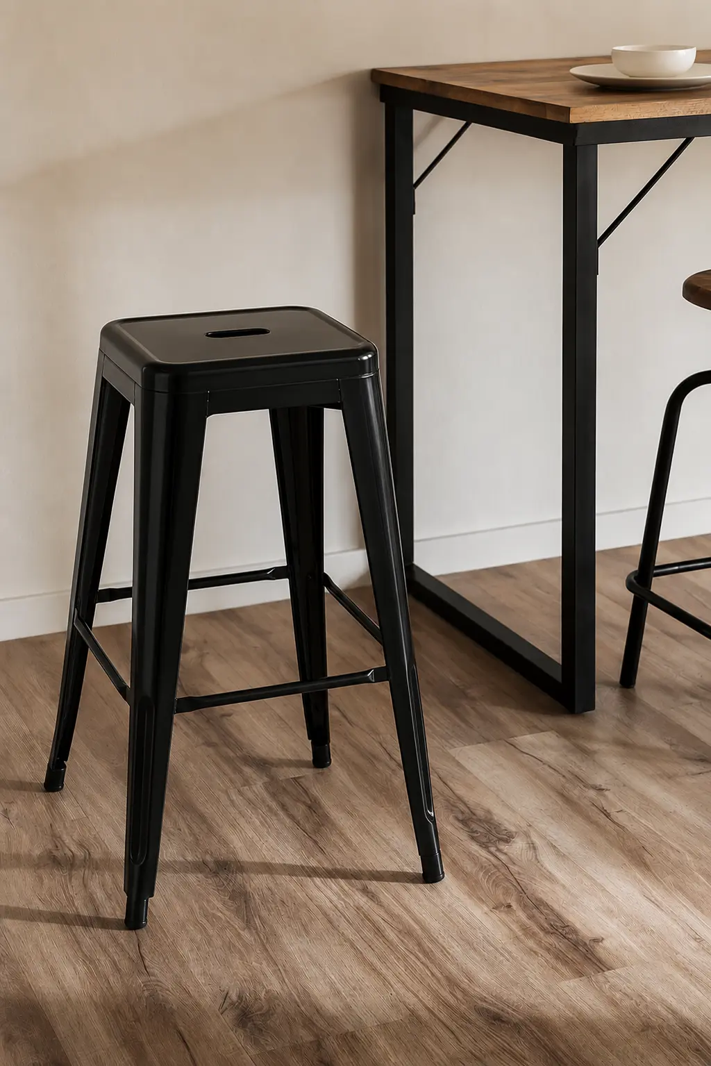 taburete alto industrial vintage