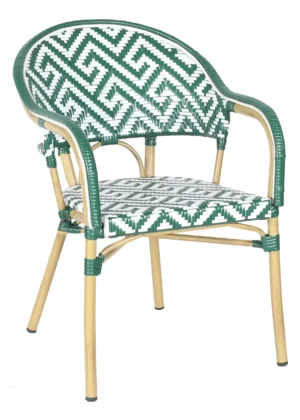 silla reposabrazos exterior verde