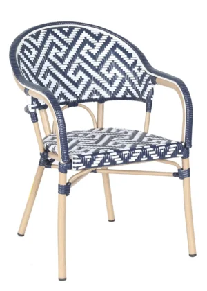 silla reposabrazos exterior azul