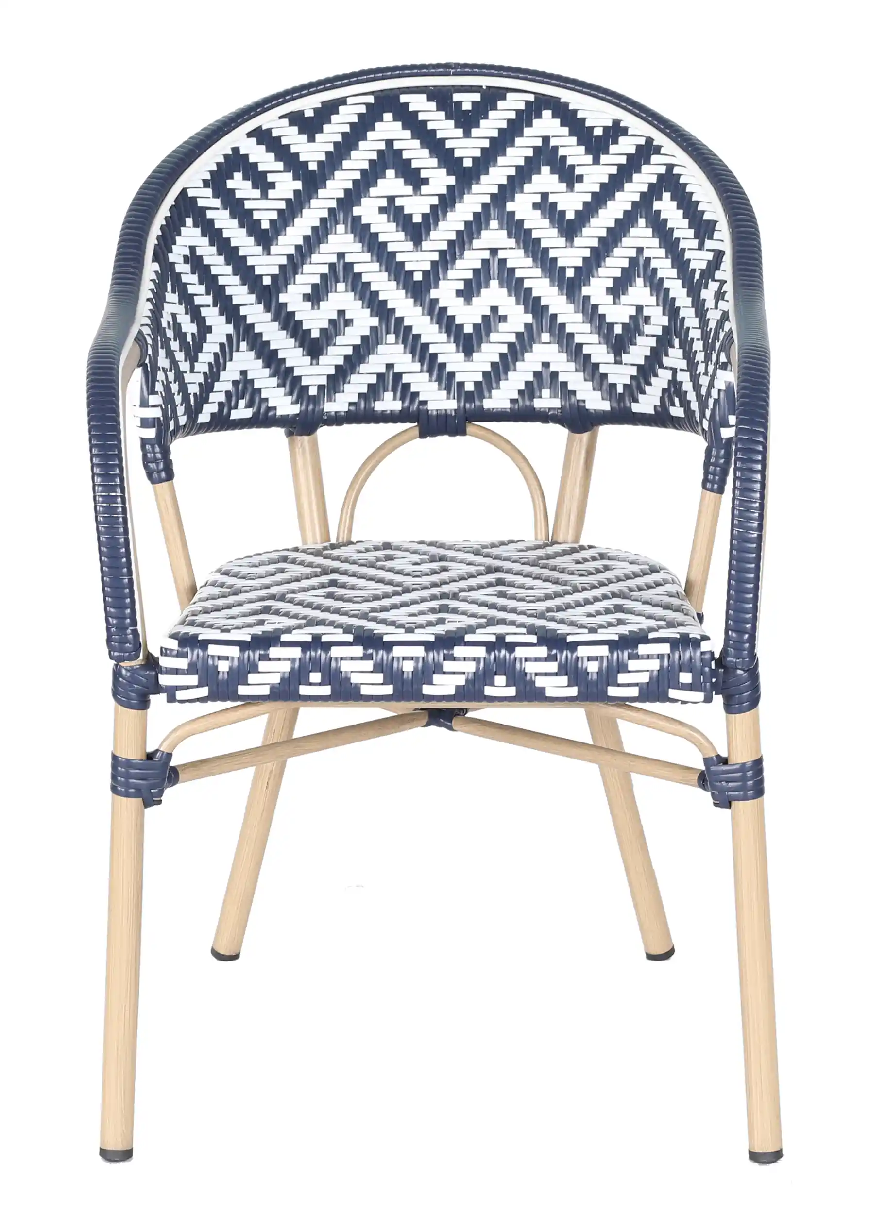 silla terraza reposabrazos exterior azul