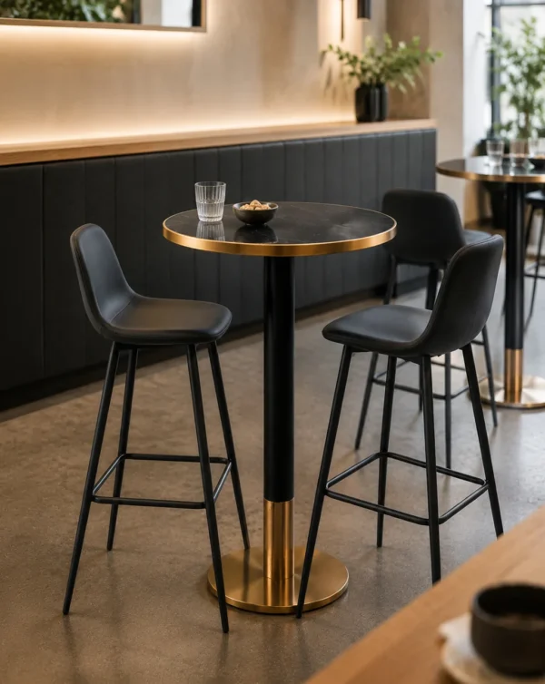 table et tabourets hauts de bar