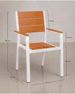 silla aluminio terraza medidas