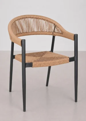 silla exterior aluminio y cuerda sintetica