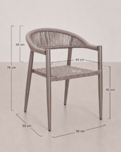 silla apilable jardin medidas