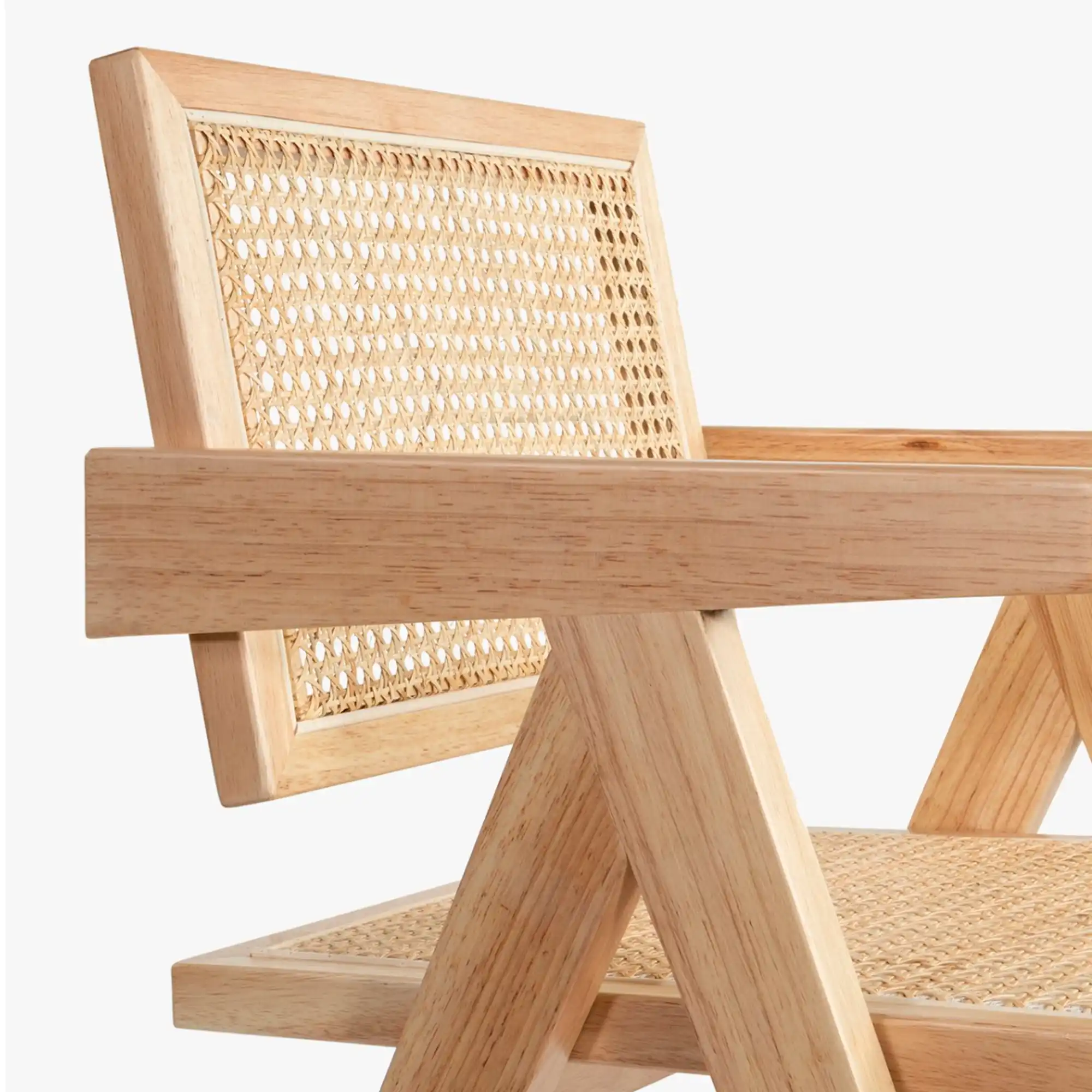 Silla Profesional de Madera y Ratán Oslo con Reposabrazos - Imagen 3
