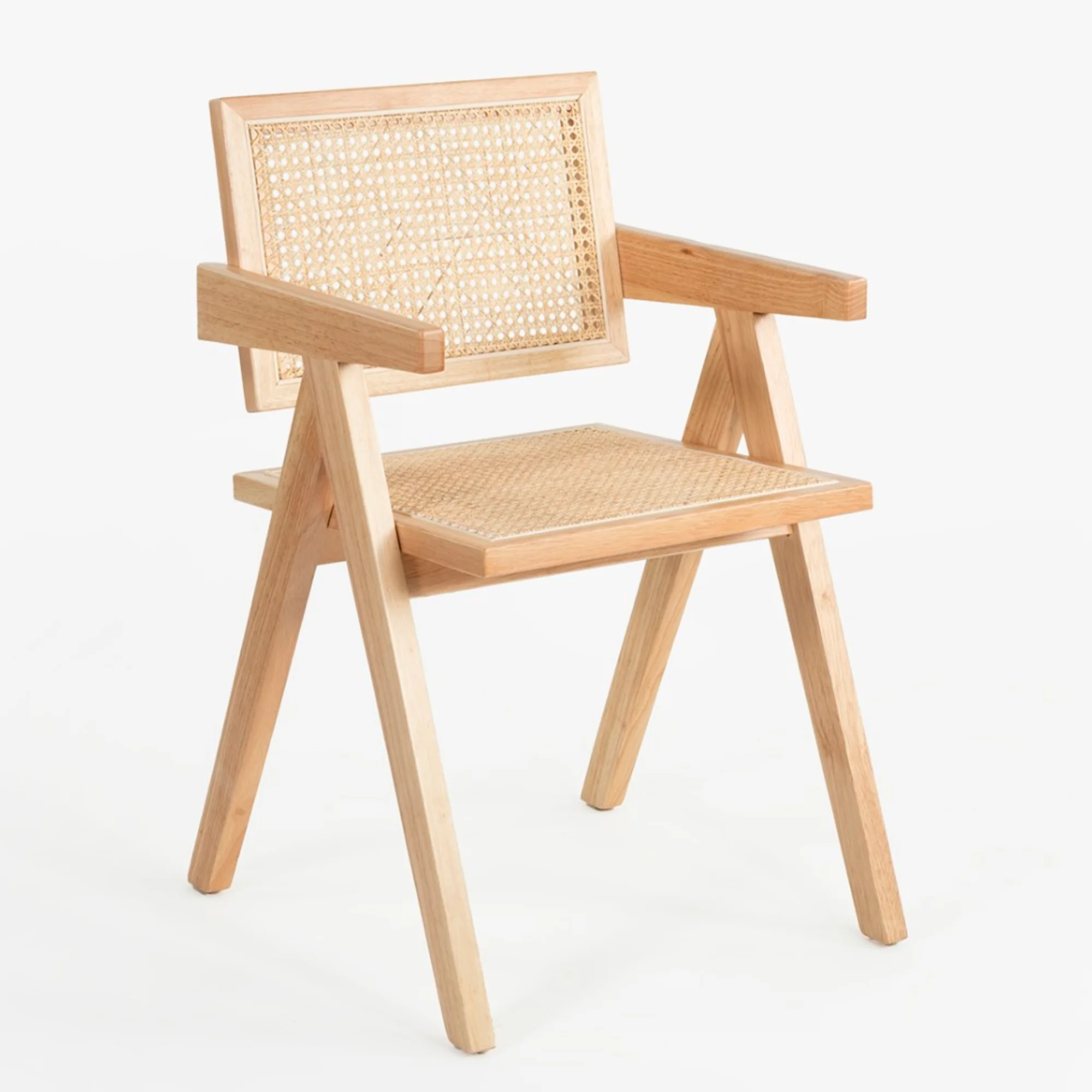 Silla Profesional de Madera y Ratán Oslo con Reposabrazos - Imagen 6